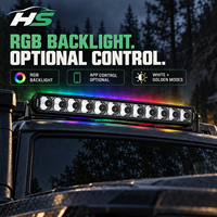 Barre lumineuse LED HSSH 6-50 pouces 45W-375W, haute puissance, double rangée, double couleur, faisceau spot, éclairage tout-terrain pour camion, SUV, Jeep 4x4