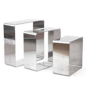 قالب موس مربع 4 5 6 7 8 10 11 12 14 بوصة من الفولاذ المقاوم للصدأ بارتفاع التراميسو 5 من قالب تزيين الكيك - Product Image 1