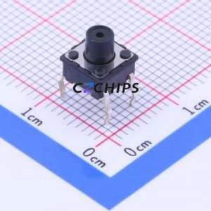 SKQJADA010 Tactile Switch Through hole-4P,6.6x6.6mm Switch Single Pole Single Throw Round Button Through Hole 6.6mm - Product Image 1