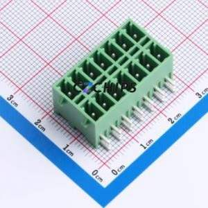 DB2ERHBG-3.81-2*7P-GN Plug-in Terminal Block Bent Lead Through Hole,P=3.81mm Board-to-Board / Socket - Closed Snap Fixing 2x7P - Product Image 1