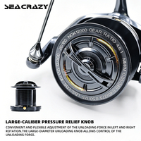 Moulinet de surfcasting DLA10000-14000, rapport de transmission 4.8:1, 5+1 roulements à billes, longue portée, corps en ABS haute résistance pour la pêche en mer et en lac