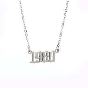 Nuevo Collar de Acero Inoxidable Digital con Número de <span class=keywords><strong>A</strong></span>ño de Nacimiento 1980~2022, Accesorios de Joyerí<span class=keywords><strong>a</strong></span> para Hombre y <span class=keywords><strong>Mujer</strong></span> - Product Image 6
