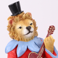 Redeco Circus Band Animal Resin Figurine Set Lion Bear Monkey Guitar Saxophone Violin Music Gift Wholesale Custom Decor