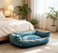 Vente en gros de lits pour animaux de compagnie en mousse de velours, design moderne, super doux, avec housse amovible, pour chiens, toutes tailles disponibles