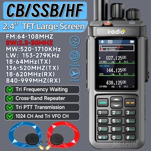 Radio bidirectionnelle <span class=keywords><strong>Iradio</strong></span> UV-98 PLUS 10W multi-bandes FM/AM SSB répéteur transversal avec grand écran de 2,4 pouces et triple PTT - Product Image 1