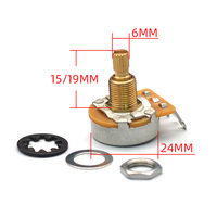 Potentiomètres de volume et de tonalité pour guitares électriques, à axe en laiton pur, logaires ou linéaires 250K/500K