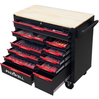 Banc de travail PHIXWELL avec 12 tiroirs roulants, armoire de rangement pour outils, organisateur d'outils robuste avec outils