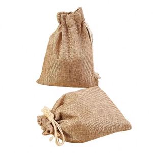 Wholesale Hemp Cord Pouches Gift Packing <b>Drawstring</b> Burlap <b>Bags</b> With Logo - Product Image 6