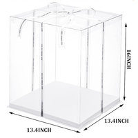 Boîte à gâteau en plastique PET recyclable transparente avec gaufrage et vernissage, emballage écologique et alimentaire pour cadeaux d'anniversaire et de mariage
