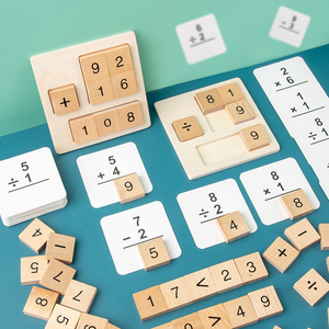 Jogo de tabuleiro de matemática, brinquedo montessori educacional de contagem de madeira para crianças - Product Image 3