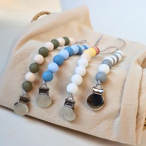 Regalo para recién nacido, cuentas <span class=keywords><strong>de</strong></span> silicona sin BPA, juguete dulce infantil, soporte para chupete plateado, cadena con Clip para chupete <span class=keywords><strong>de</strong></span> bebé - Product Image 3