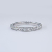 Anello Eternity a Fascia Continua con Diamanti Lab-Grown Pavé Completo, Placcato in Oro Bianco 18K, Gioiello Versatile da Donna per Matrimonio e Impilabile