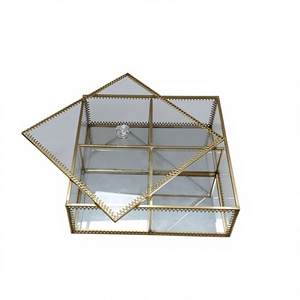 Decorative Luxury Glass <b>Box</b> Customizable <b>Gifts</b> Packaging Jewelry Necklace Bangles Display Metal <b>Box</b> <b>Wedding</b> <b>Gift</b> <b>Box</b> Gold Color - Product Image 1