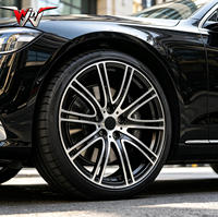 Jantes en alliage concaves profondes noir brillant 18 19 20 21 pouces, finition usinée argentée, multi-rayons, 5*112 5*120 pour BMW Audi Mercedes Benz