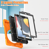 Étui de tablette robuste et résistant avec sangle de main détachable et béquille pour iPad 10,2 pouces 7e, 8e et 9e génération