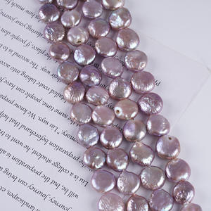 Perlas Barrocas de Agua Dulce de Zhuji, 13-15 mm, Blancas, Tipo Patata, Perlas Sueltas, Color Morado Natural - Product Image 3