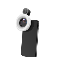 Objectif macro LIEQI LQ-190 pour téléphone portable avec anneau lumineux pour la prise de vue des cils
