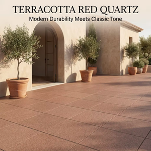 Pavés extérieurs en pierre de quartz de grande taille pour allées et surfaces de piscine, adaptés à la pose en extérieur et au revêtement de terrasses. - Product Image 3