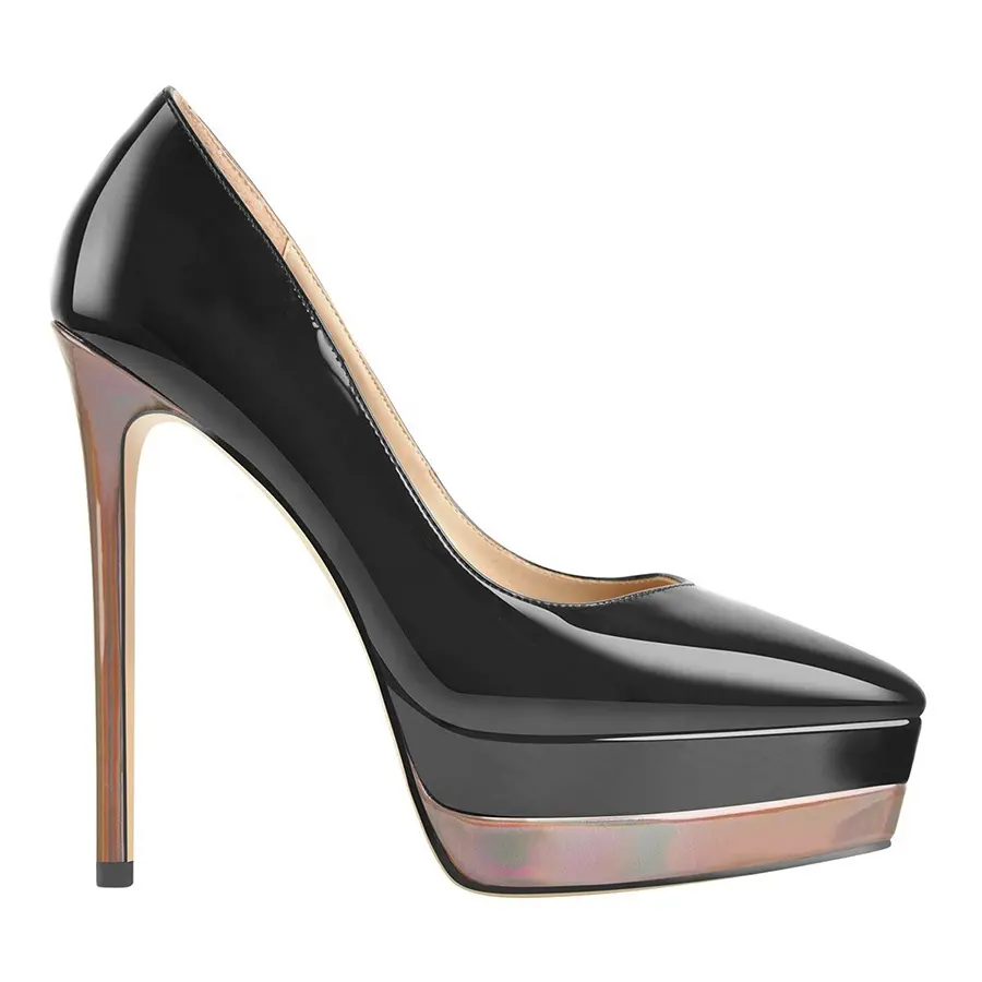 Low MOQ Double Layer Platform Stiletto High Heel Woman Pumps Sexy Shoes New Design