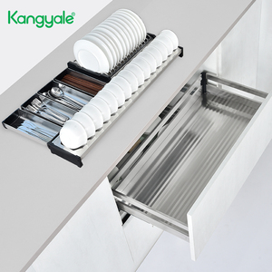 Kangyale Kitchen Cabinet Cutlery Organizer <strong>Drawer</strong> Kitchen <strong>Pull</strong> <strong>Out</strong> Dish <strong>Drawer</strong> Basket 2 Tier Sliding Cutlery <strong>Storage</strong> <strong>Drawer</strong> - Product Image 2