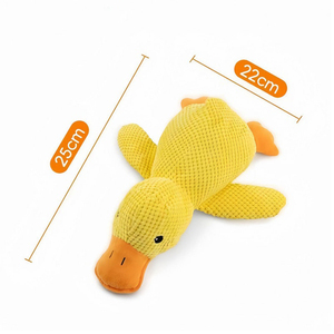Jouet en peluche canard jaune de dessin animé avec couineur pour animaux de compagnie, cadeau interactif, <span class=keywords><strong>prix</strong></span> d'usine - Product Image 2