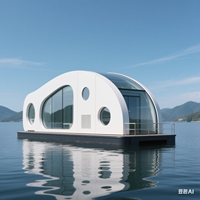 Maison flottante en aluminium sur mesure Bateau-maison préfabriqué Maisons flottantes modulaires à vendre