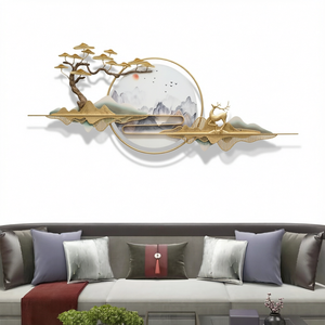 Decoración de Pared Redonda de Metal 3D Contemporánea de 150*63cm para Sala de Estar - Product Image 1