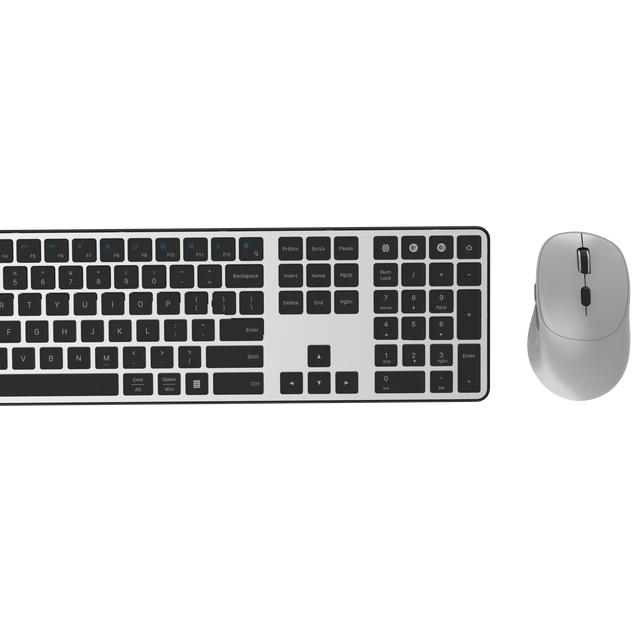 Ultra Slim Wireless Keyboard Mouse Combo Scissor Switch Keys 3-Mode Connectivity USB Type C Quiet Efficient Desktop Office