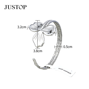 JUSTOP Stainless Steel Textured Design Women's Fashion <b>Bangle</b> 0.9cm Width Trendy Style - Product Image 5