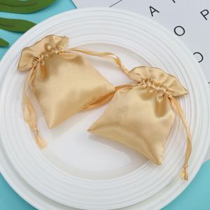 Custom Simple Satin Pouch Blank Satin Storage Gift <b>Drawstring</b> <b>Bag</b> for Jewelry Shoes <b>Makeup</b> Cosmetics Candy-Made From Silk Satin - Product Image 3