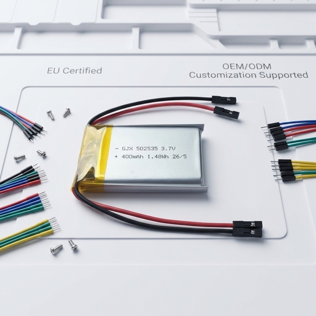 3.7V Lithium Battery 400mAh Semi-solid State LiNiMnCoO2 Cathode 500-cycle Rechargeable 25g 502535-400mAh -15~60 Smartwatches