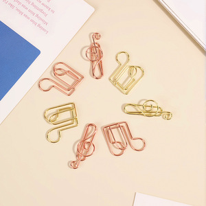 Pince à papier en forme de note de <span class=keywords><strong>musique</strong></span>, en métal, marque-pages amusants, pinces pour agenda, fournitures de bureau et de maison, doré - Product Image 3