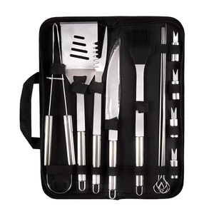 Luxury 9-Piece Stainless Steel BBQ Tool Set Long Plastic Handles Easy Clean Eco-Friendly for Camping Outdoor Use Custom Logo - Product Image 3
