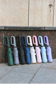 Parapluie d'extérieur personnalisable à 10 baleines, double armature, pliable en trois, avec boucle annulaire, ouverture automatique, 105 cm, idéal comme cadeau d'affaires - Product Image 3