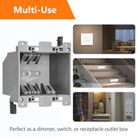 Boîtier électrique moderne en PVC 2 gangs 25 pouces cubes, homologué ETL, pour interrupteur GFCI et prise double, livraison gratuite
