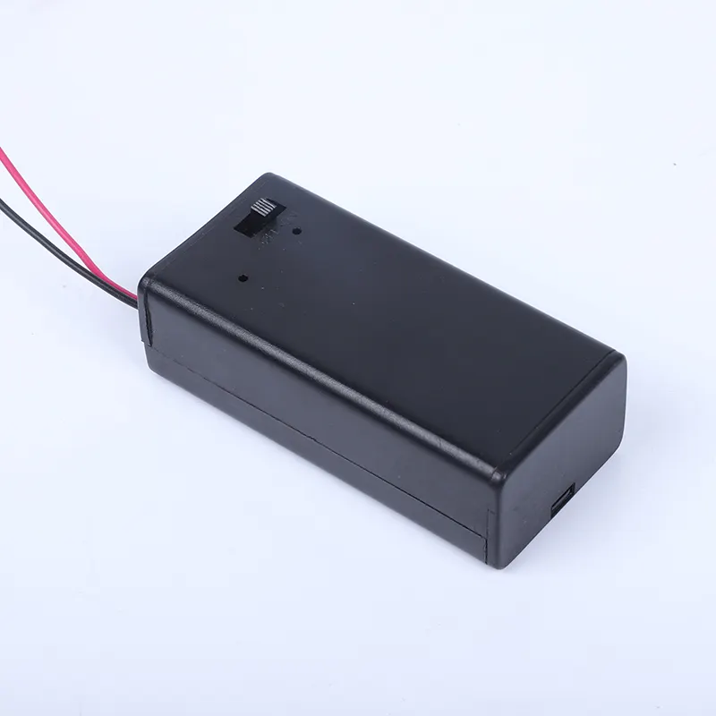 High Quality 9V battery holder/box/ case with wire and cover
