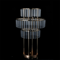 Vases Dorés de Mariage Centres de Table Supports de Fleurs en Cristal Style Chandelier Vases Floraux pour Tables de Réception Fêtes Décoration Maison