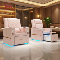 Fauteuil de massage électrique pliable avec fonction de pétrissage et éclairage d'ambiance pour la maison et le salon