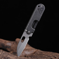 Mini couteau pliant utilitaire d'extérieur en acier inoxydable, finition stonewashed, pendentif porte-clés en forme de pois, pour camping, OEM, usage industriel