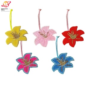 Nuovi accessori per fiori con perline in PVC borsa portachiavi in PVC con ciondolo piccola fragranza tessuto toppe per abbigliamento - Product Image 2