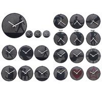 Jam Dinding Ilusi Dinamis Logam Bulat Tampilan Jarum Quartz Senyap Minimalis Dekoratif untuk Rumah Kantor.