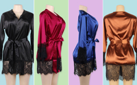 Élégant Satin Robe Sexy col en V Mature femmes vêtements de nuit Floral cils dentelle robe de nuit grosse fille Sexy pyjamas avec ceinture
