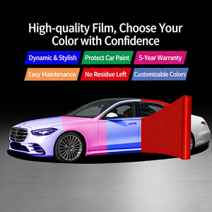 工場価格 PETミラークロームパープル自己粘着ビニールラップフィルムロール 車 バイク用カーステッカー - Product Image 6