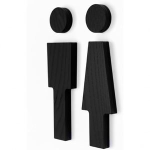 Cross-Border Wooden Modern Simple Design Men's Women's Toilet Signage Hotel Restroom Decor <b>Mirror</b> <b>Wall</b> Craft for Home Decoration - Product Image 1