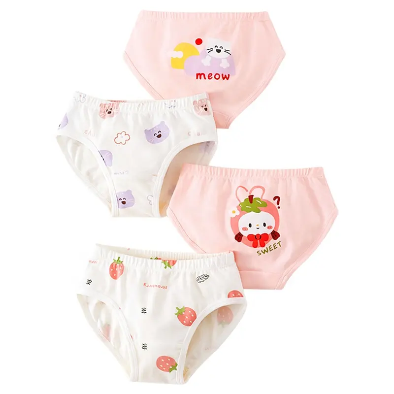 Venda direta da fábrica nova calcinha de algodão puro para crianças, cueca boxer fofa para bebês e meninas, roupa íntima para bebês