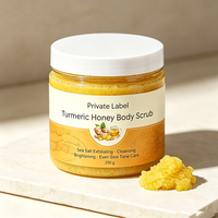 Gommage visage et corps au curcuma, exfoliant pour éliminer les peaux mortes, nettoyant, unifiant le teint, éclaircissant, atténuant les taches brunes, soin quotidien doux pour la peau
