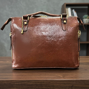 BS INTERNATIONAL Handmade Genuine Leather Fashion <b>Women's</b> Casual Waterproof Lightweight Foldable Portable Zipper Closure - Product Image 2