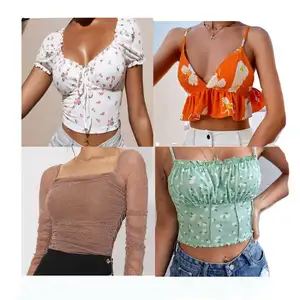Clearance Sale Ladies Casual Dress Clothes Bundle Bale Mixed Woman Cheap Clothing Wholesale Bulk Floral Crop Tops For Women Sexy