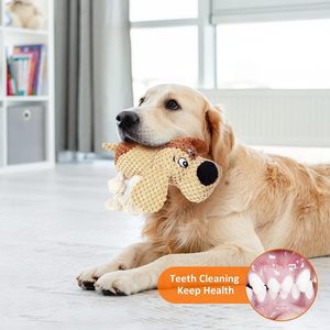 Juguete para gatos con forma de ratón, de felpa, con nudo de cuerda, chirriante, para masticar y rechinar los dientes, con algodón PP, diseño moderno, venta al por mayor - Product Image 1