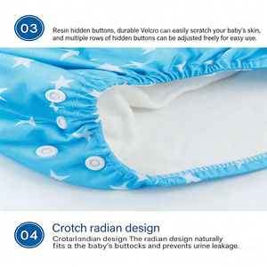Pañales de Tela para Bebé de Buena Calidad al Precio Má<span class=keywords><strong>s</strong></span> Bajo, Muestra Gratis, Transpirables, Hipoalergénicos, Fáciles de Poner y Quitar - Product Image 5